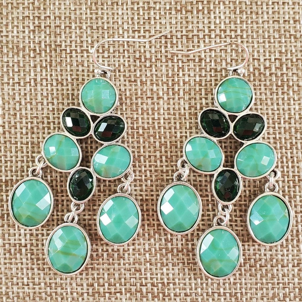 Premier Designs Mint Green Chandelier Fishhook Earrings